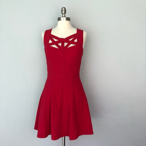 bcbg red dress short